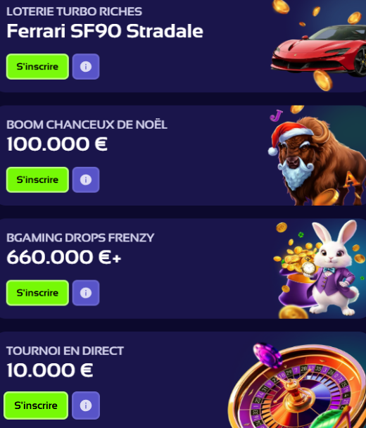 Bonus Casino lors de l'inscription sur Browinner pour les joueurs français